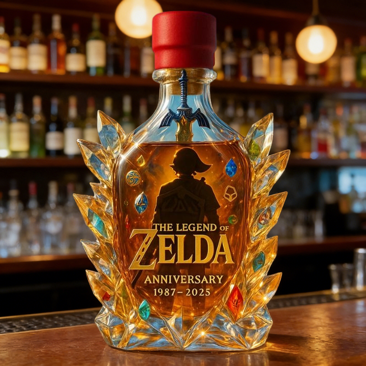 The Dazzling Legend Of Zelda 38th Anniversary 1987-2025 Whisky Bottle - A Masterpiece in Crystal & Spirit