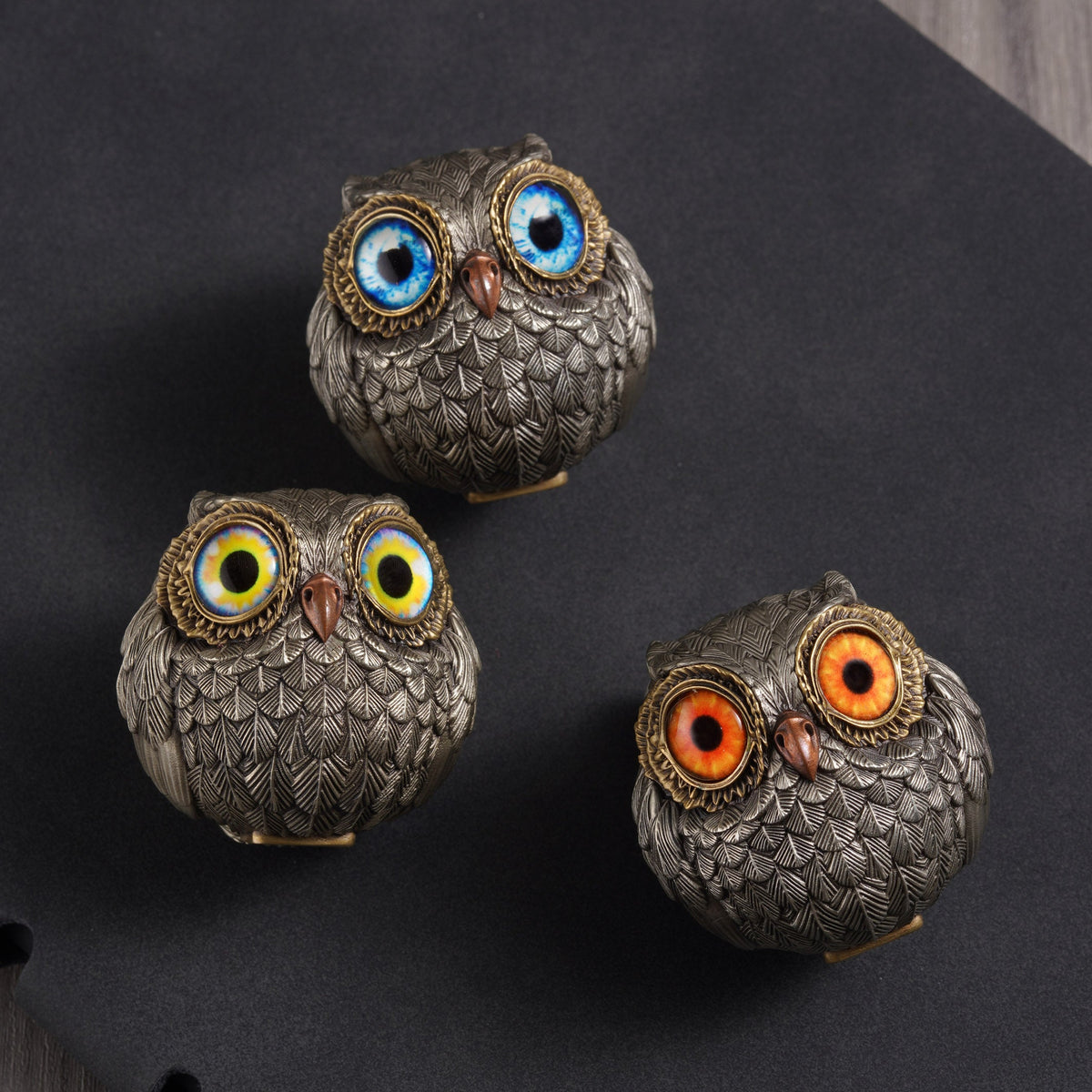 Bronze Owl Figurine for Shelf Desk Home Decor
