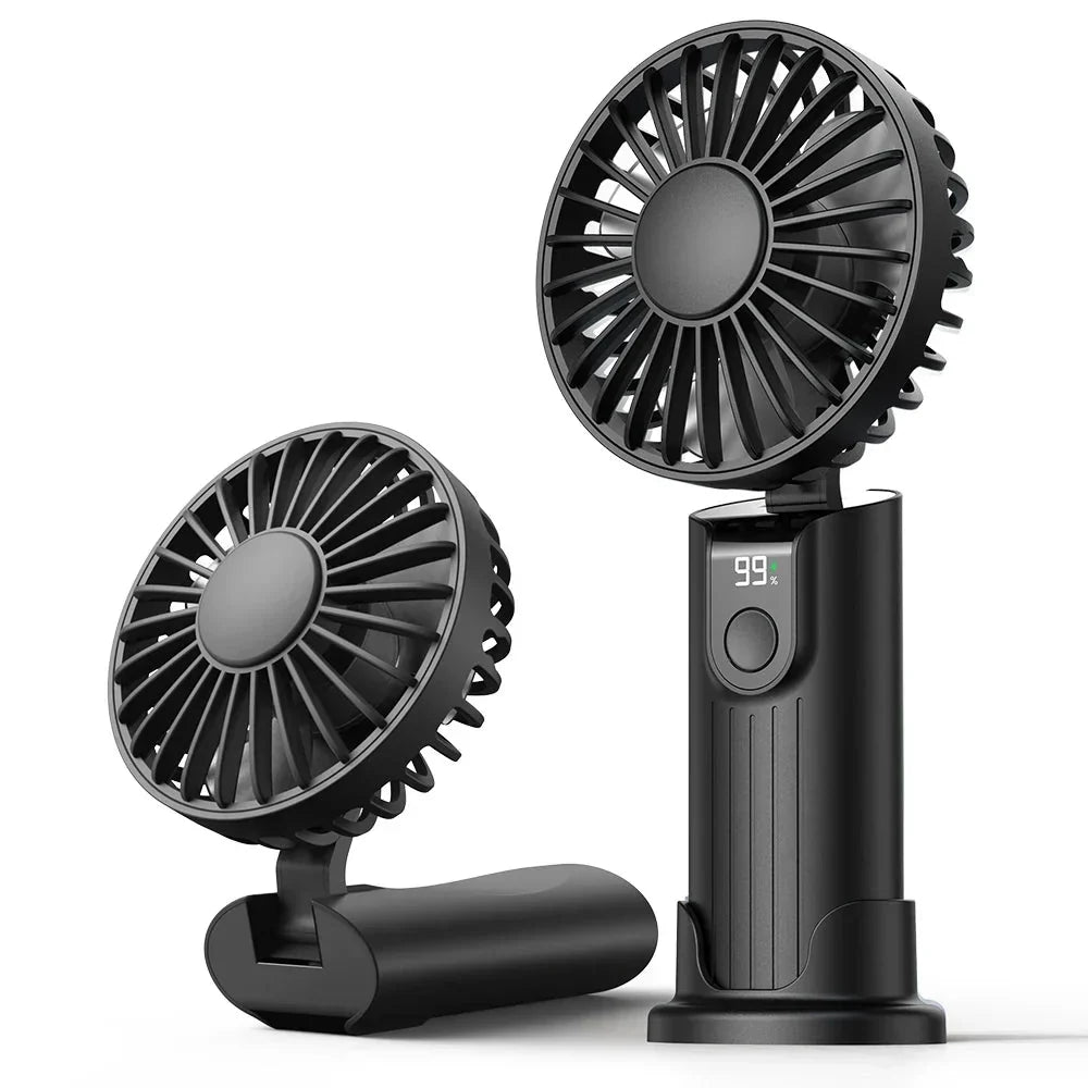 Mini USB Rechargeable Fan – 5000mAh 3-Speed Handheld Pocket Fan