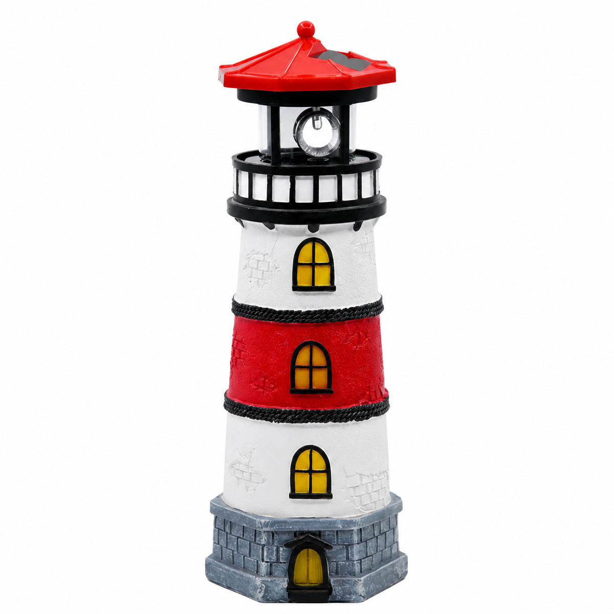 Solar Powered Rotating Lighthouse Garden Light for Outdoor Decor