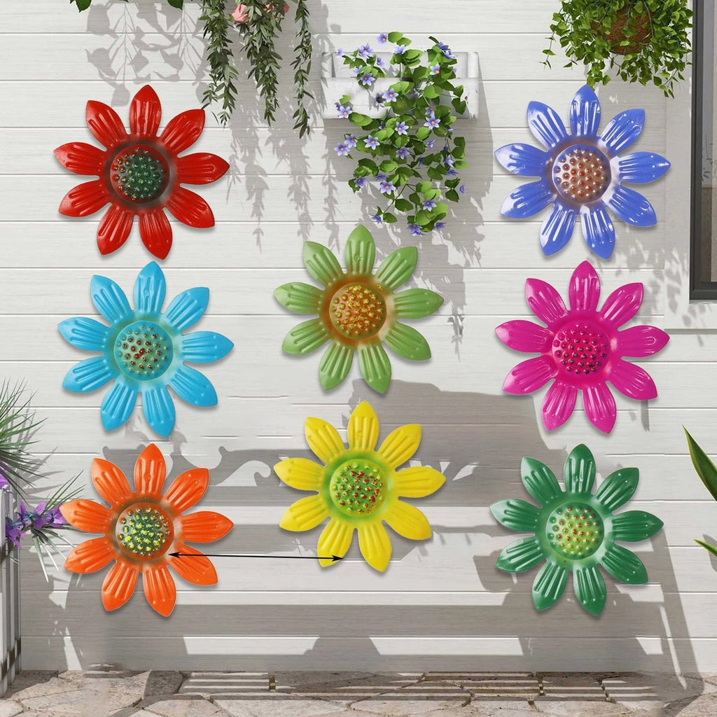 Outdoor Metal Daisy Wall Decor for Garden, Yard and Patio
