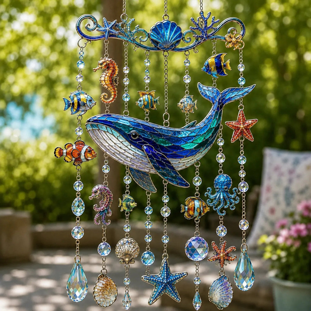 Ocean Animal Crystal Suncatcher Wind Chime - 3 Styles