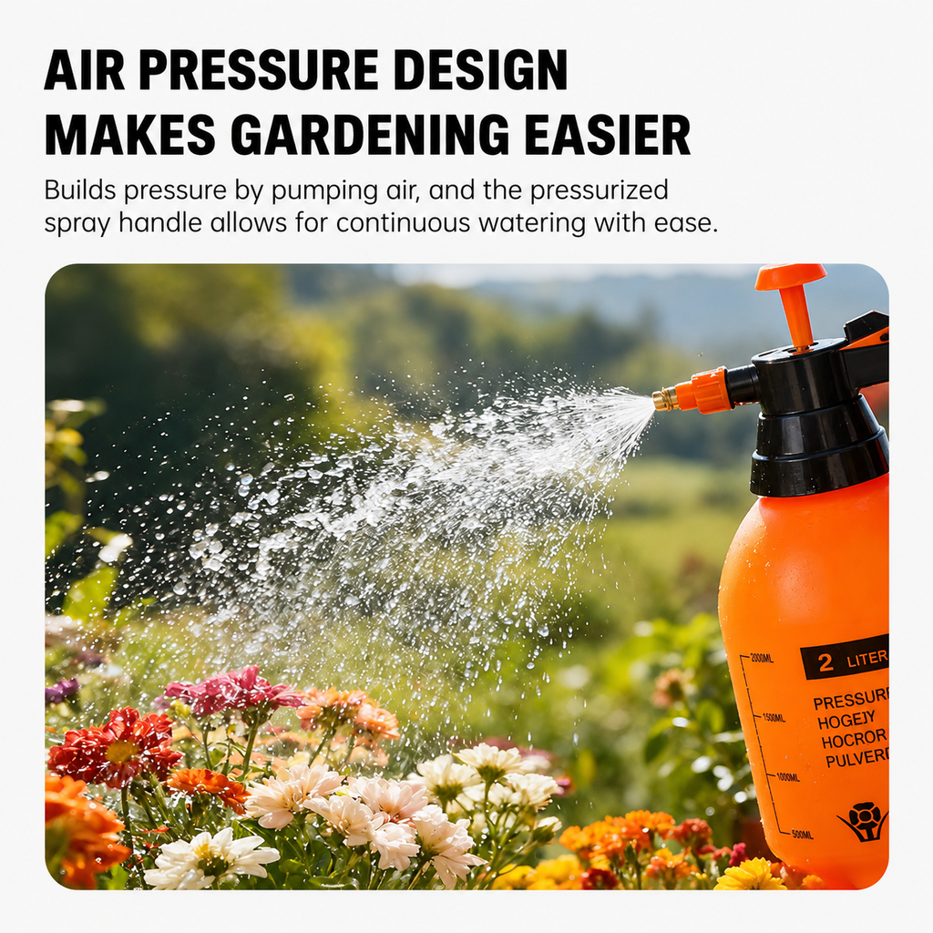 2L Handheld Pressure Sprayer for Plants Garden Watering and Cleaning