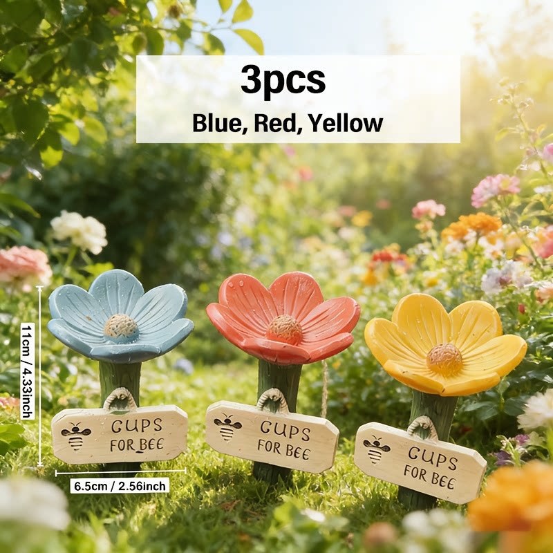 Flower Shaped Bee Watering Station for Garden and Outdoor Use
