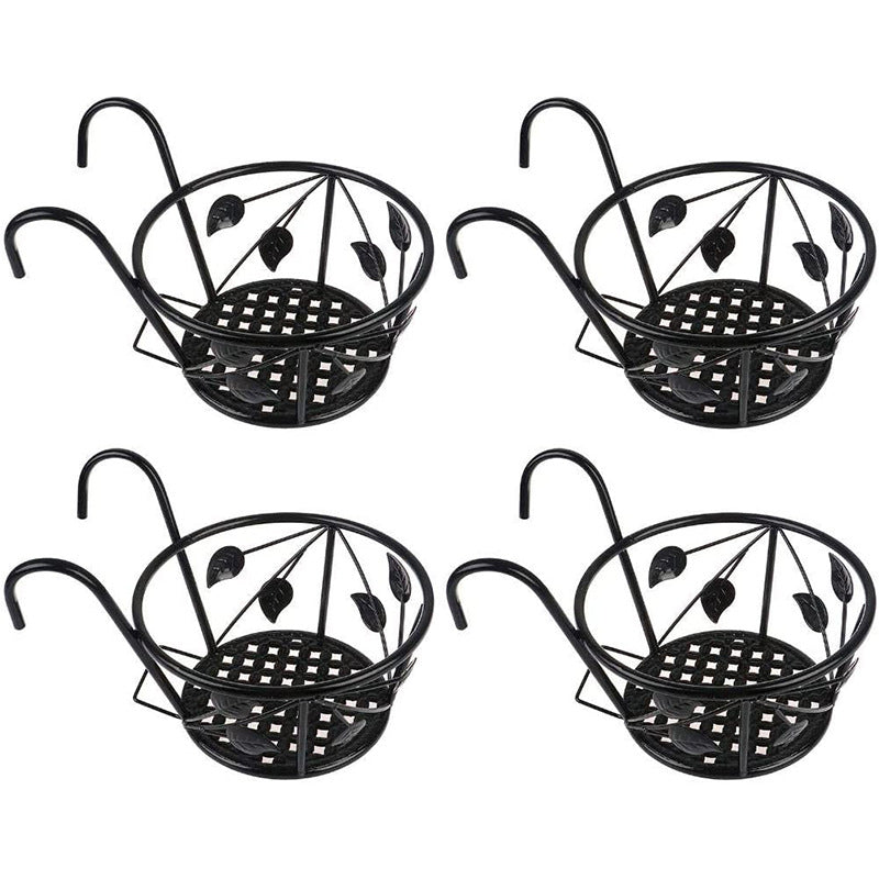 Metal Hanging Plant Basket for Balcony Railing and Fence