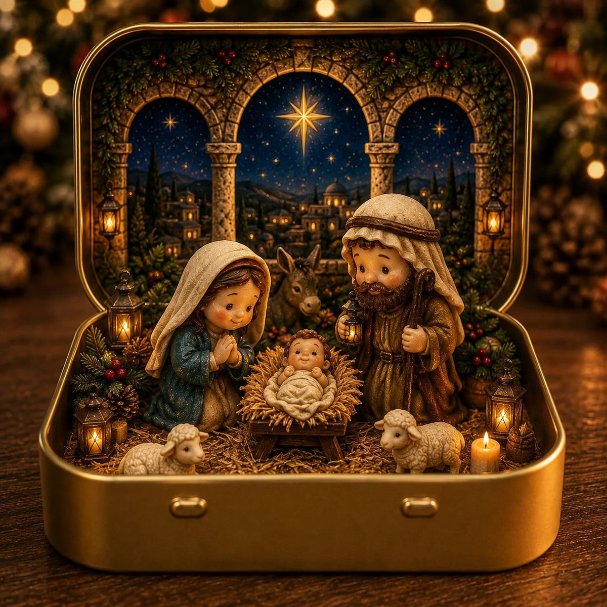 A Tiny Christmas Wonderland in a Tin