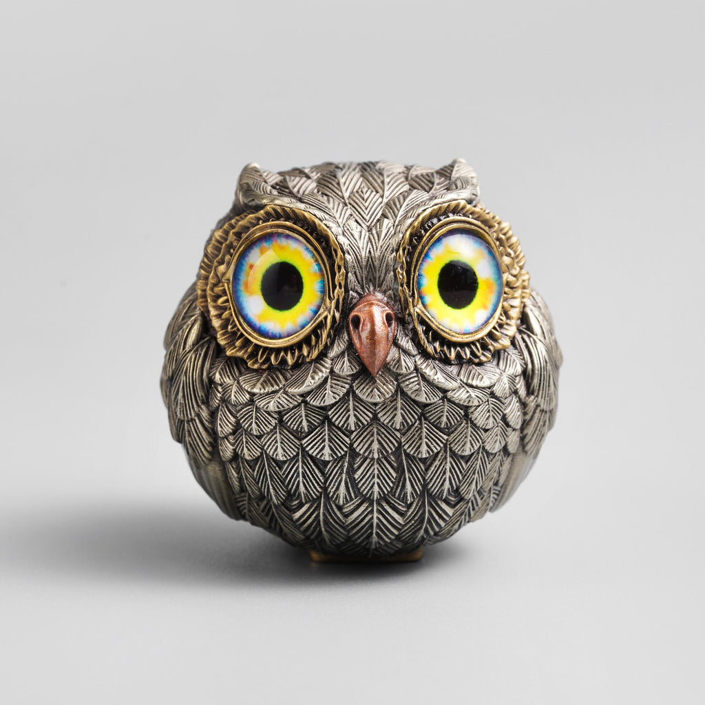 Bronze Owl Figurine for Shelf Desk Home Decor
