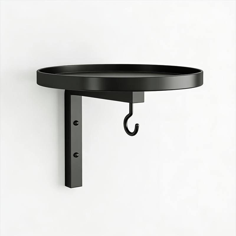 Wall Mounted Bird Bath, 4-in-1 Outdoor Garden Bracket with Feeder Hook