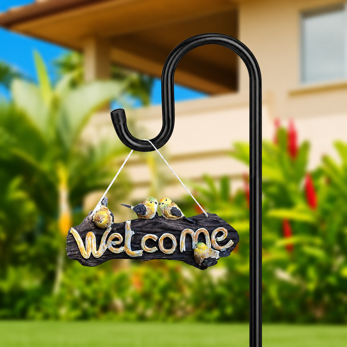 Heavy Duty Bird Feeder Pole with Adjustable Shepherd Hook
