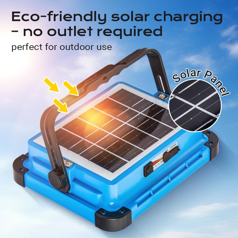 Solar LED Work Light — Portable & Rechargeable, Bright, Durable, Waterproof, Magnetic