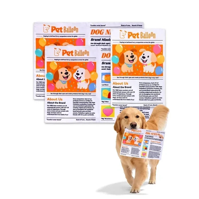 2-Pack Bundle Newspaper Interactive Crinkle Dog Toy for Boredom Relief