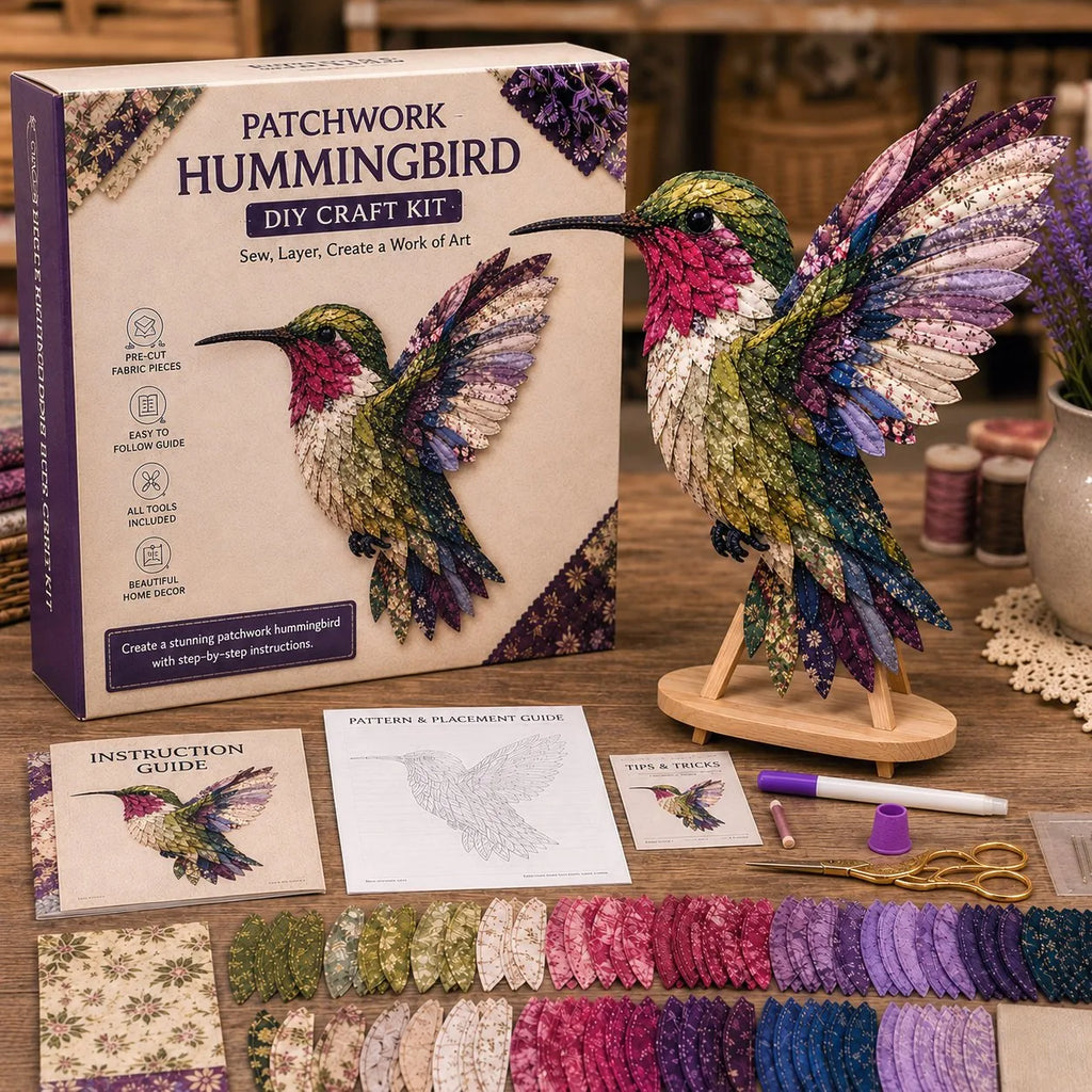 DIY Patchwork Bird & Flower Basket Hanging Ornament Kit
