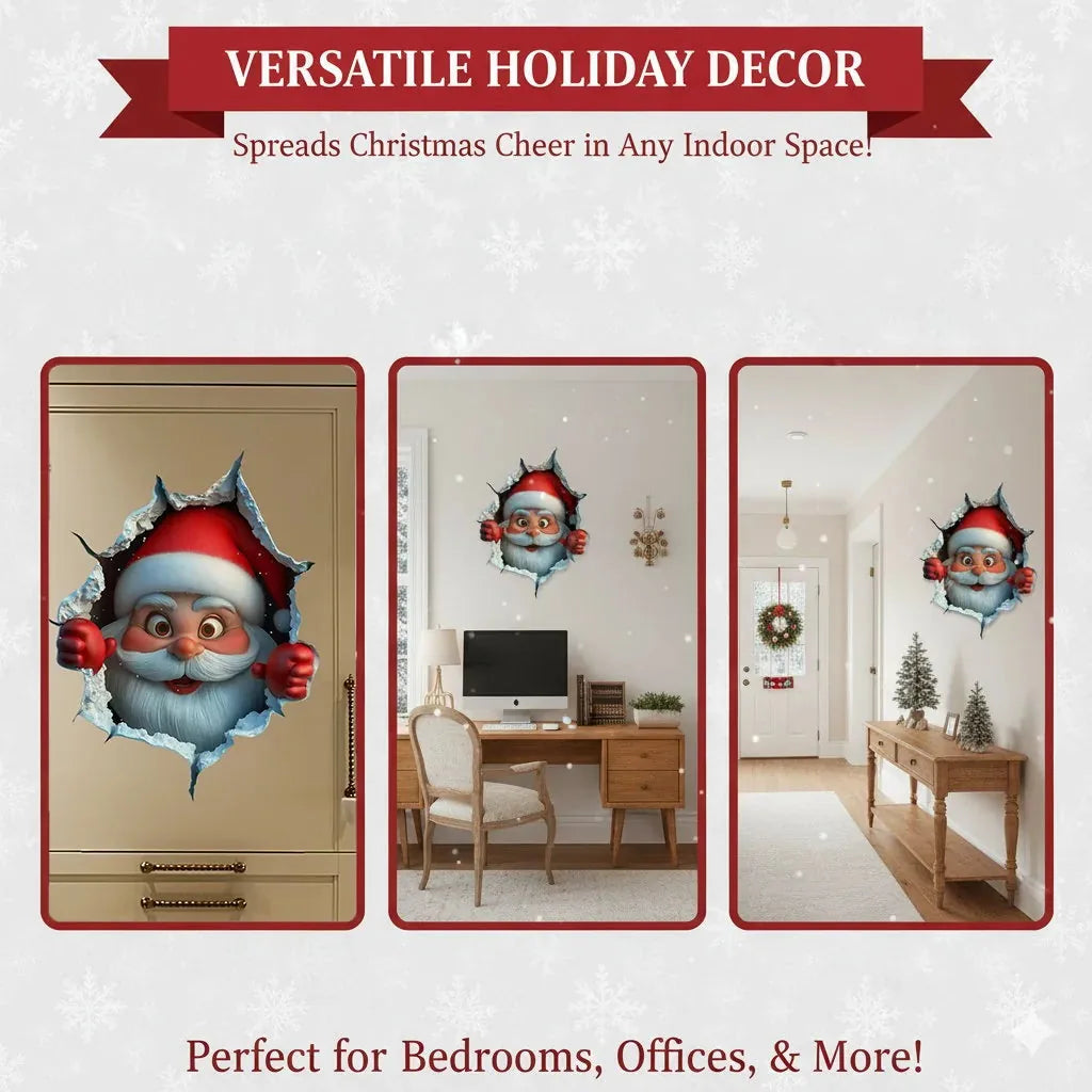 3D Christmas Santa Wall Decals – 5 Pack