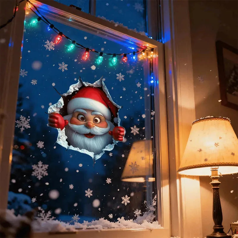 3D Christmas Santa Wall Decals – 5 Pack