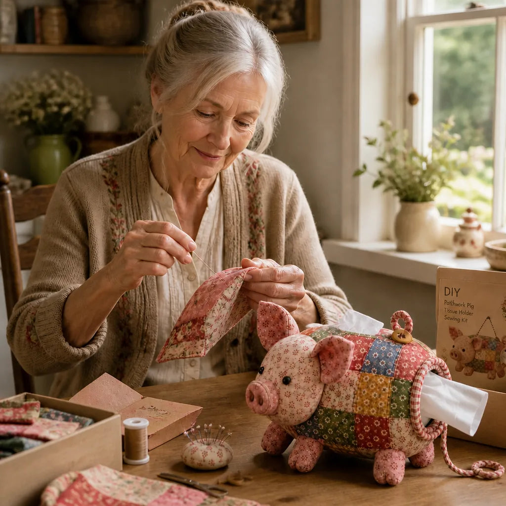 DIY Patchwork Animal Tissue Box Cover Sewing Kit