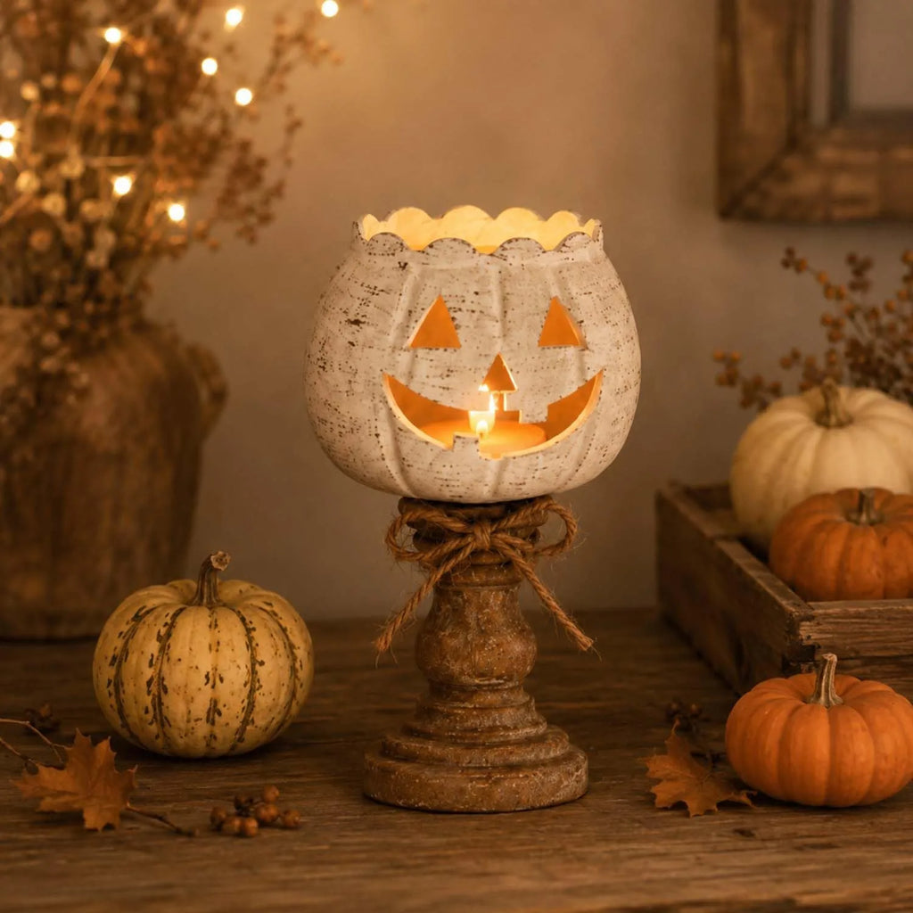 White Pumpkin Tealight Candle Holder