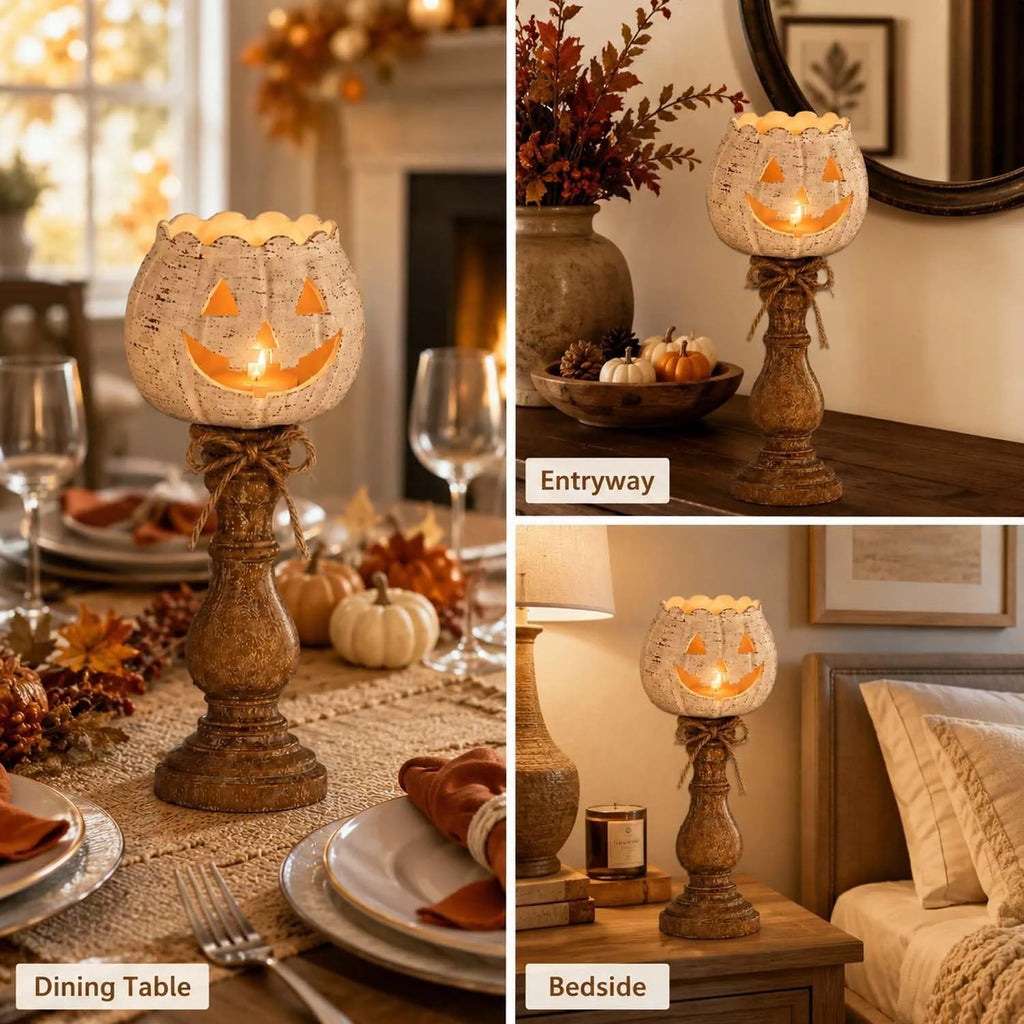 White Pumpkin Tealight Candle Holder