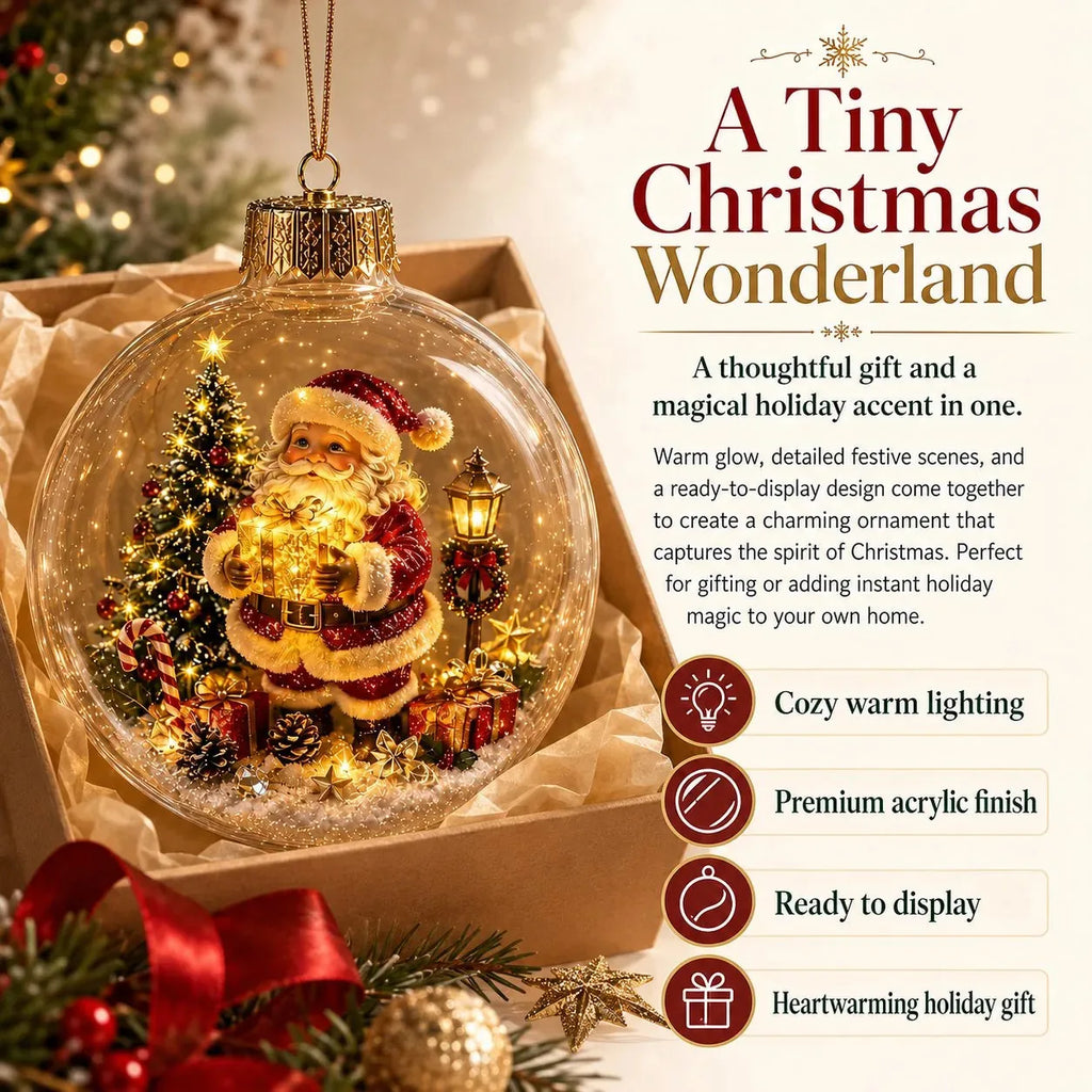 Lighted Christmas Diorama Globe Ornament