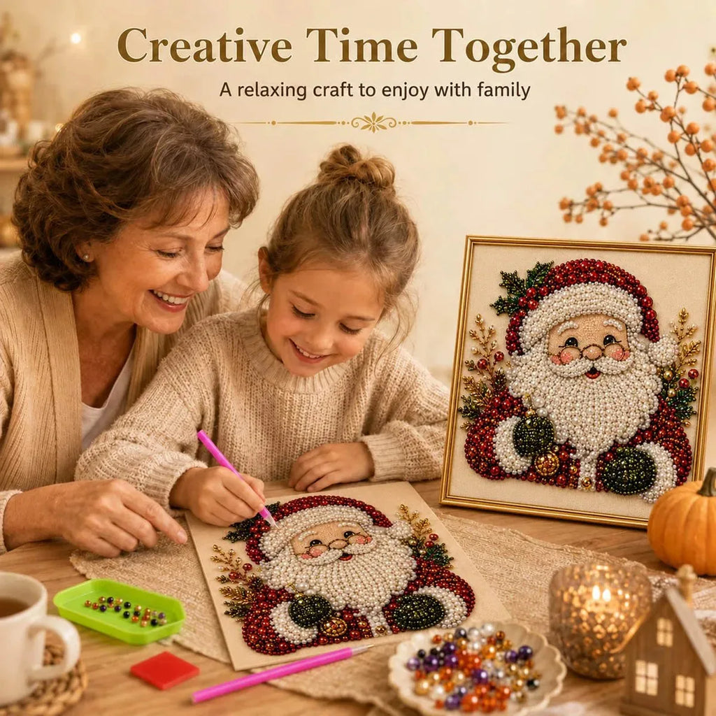 Christmas Pearl Diamond Art Kit with 20 cm Frame