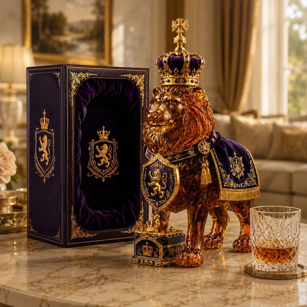 Royal Lion Glass Whiskey Decanter Set