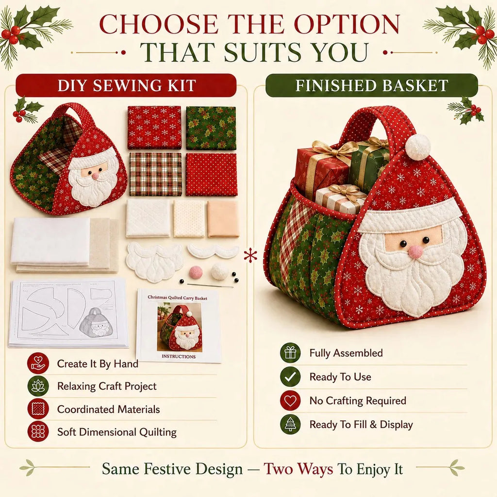 Christmas Character Quilted Carry Basket DIY Kit