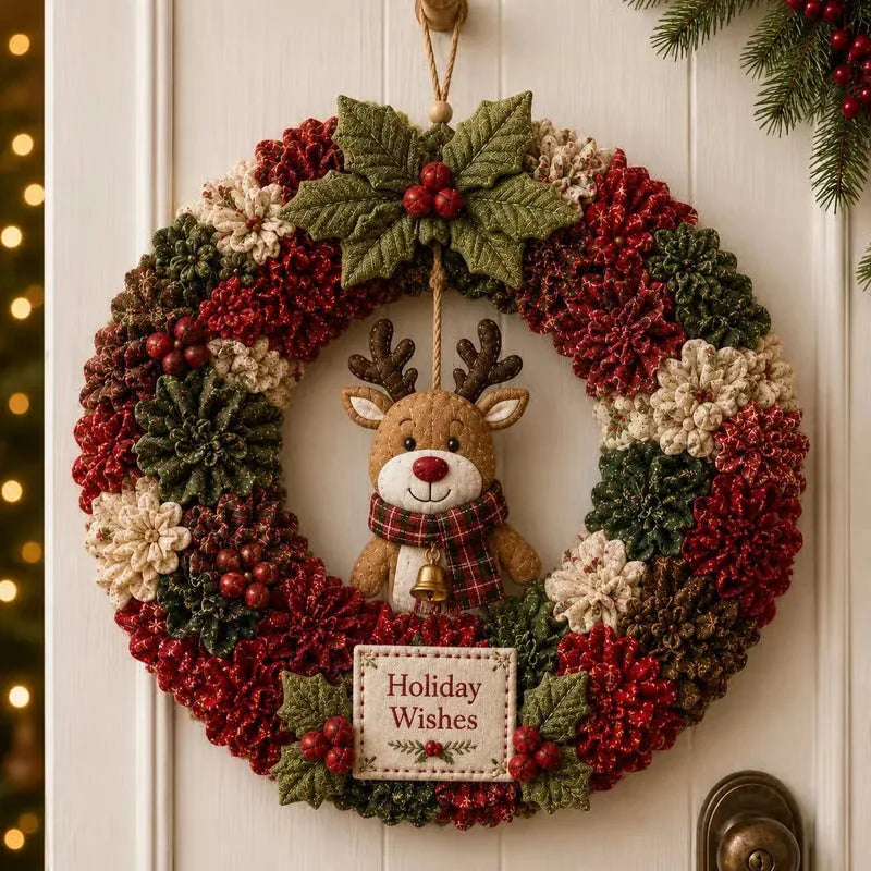 3D Fabric Poke Christmas Wreath DIY Kit – 6 Designs