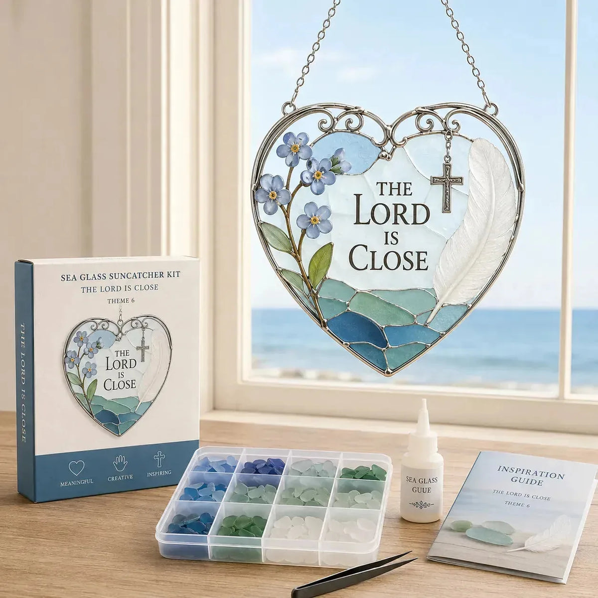 DIY Scripture Sea Glass Suncatcher Kit – 6 Designs