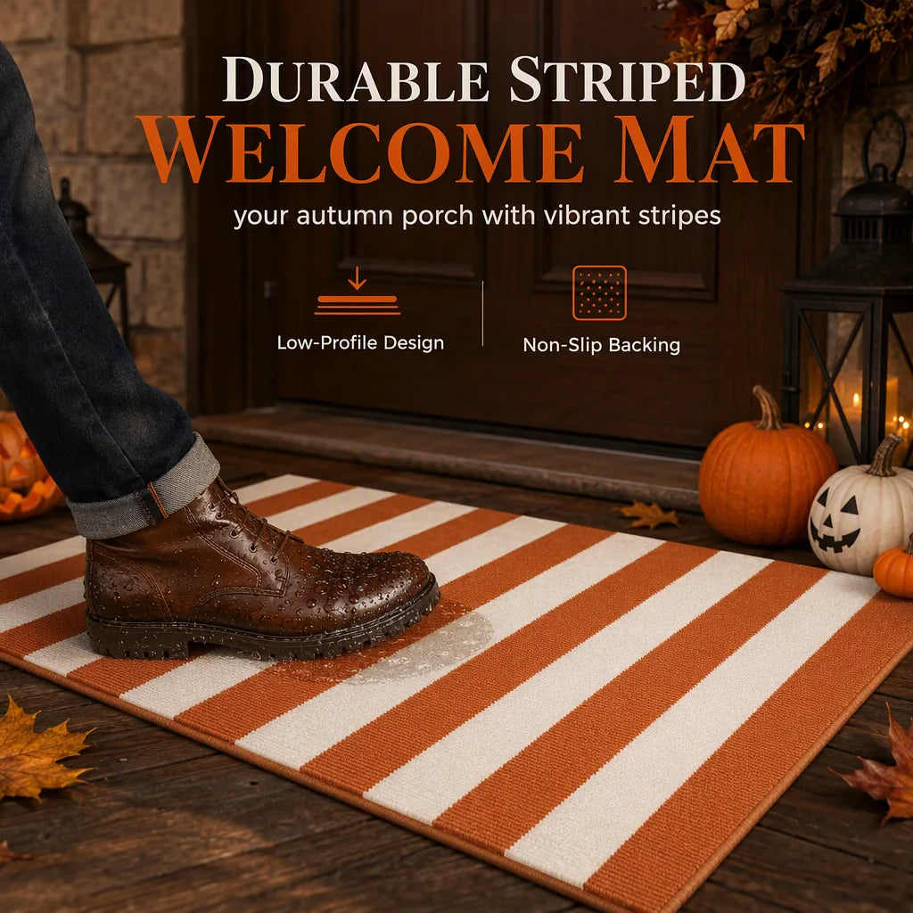 Striped Non-Slip Holiday Doormat – 7 Designs