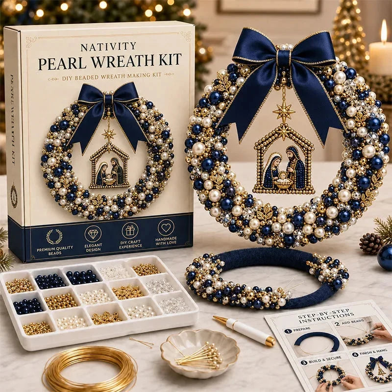 DIY Christmas Pearl Beaded Wreath Kit