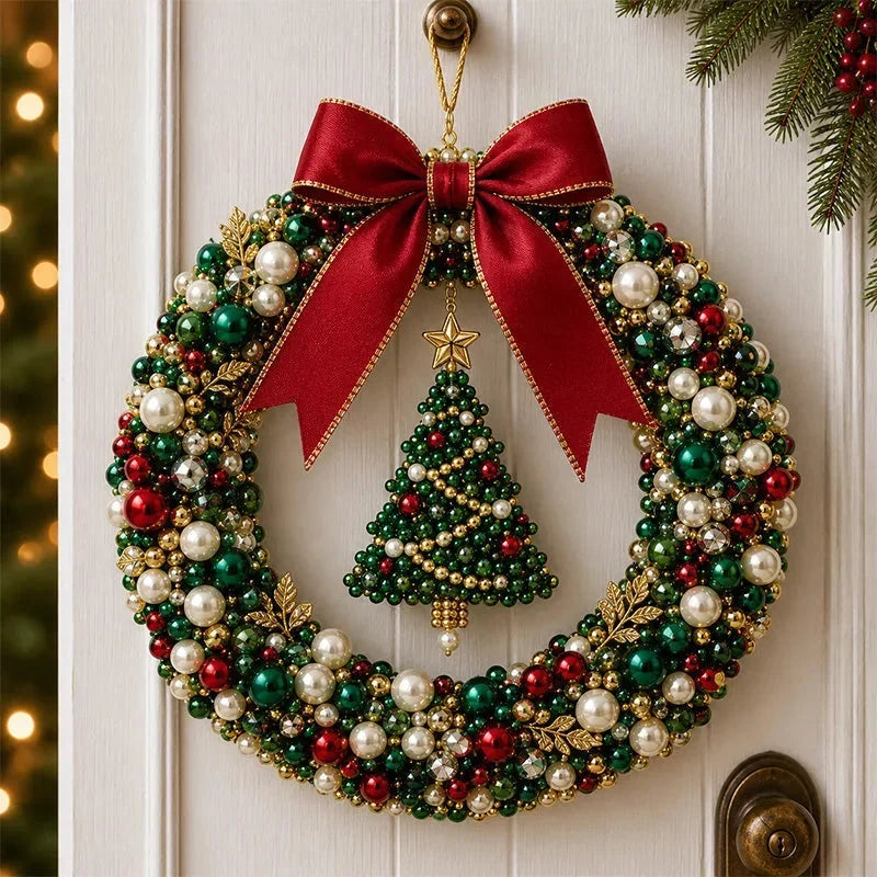 DIY Christmas Pearl Beaded Wreath Kit