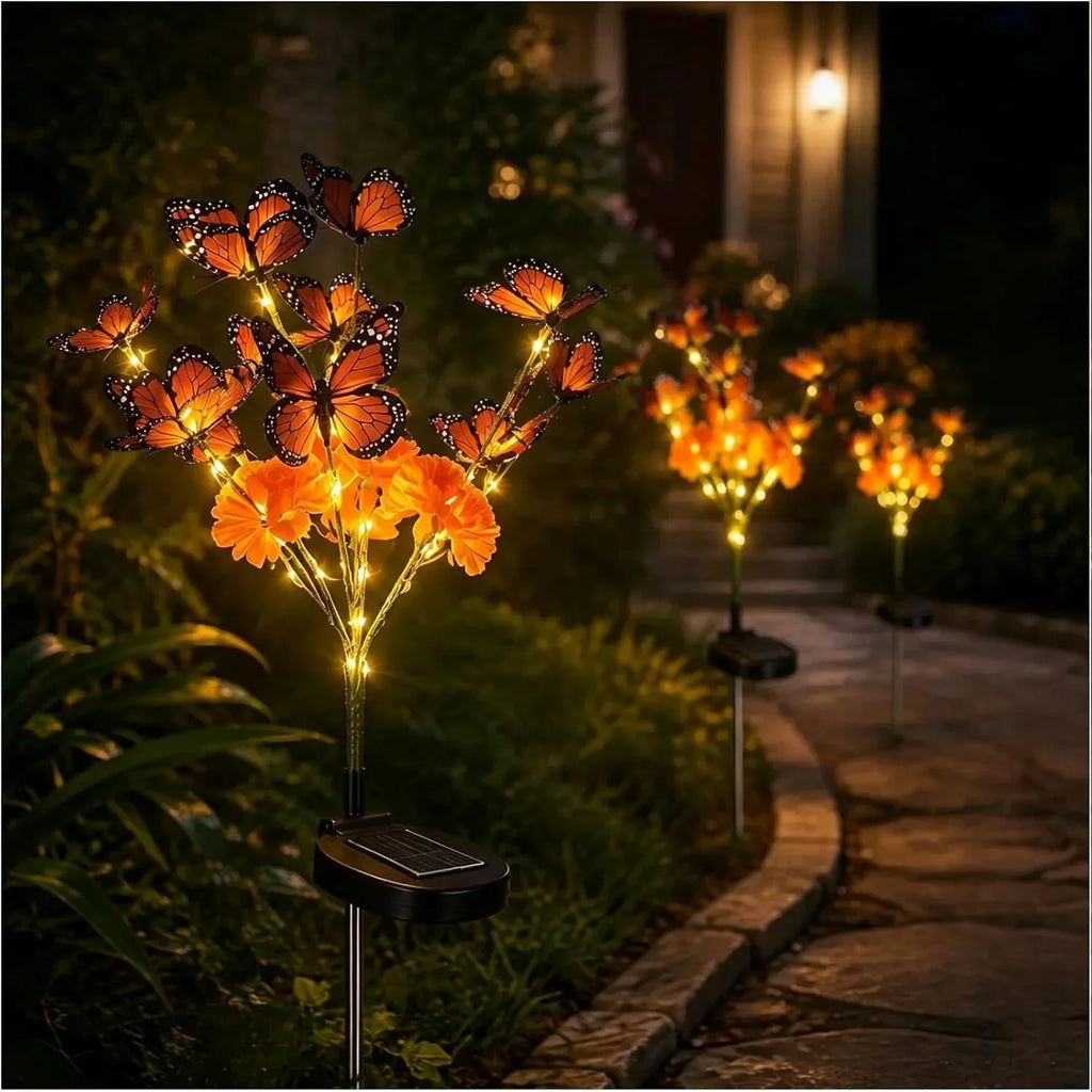 Solar Butterfly Flower Tree Garden Light