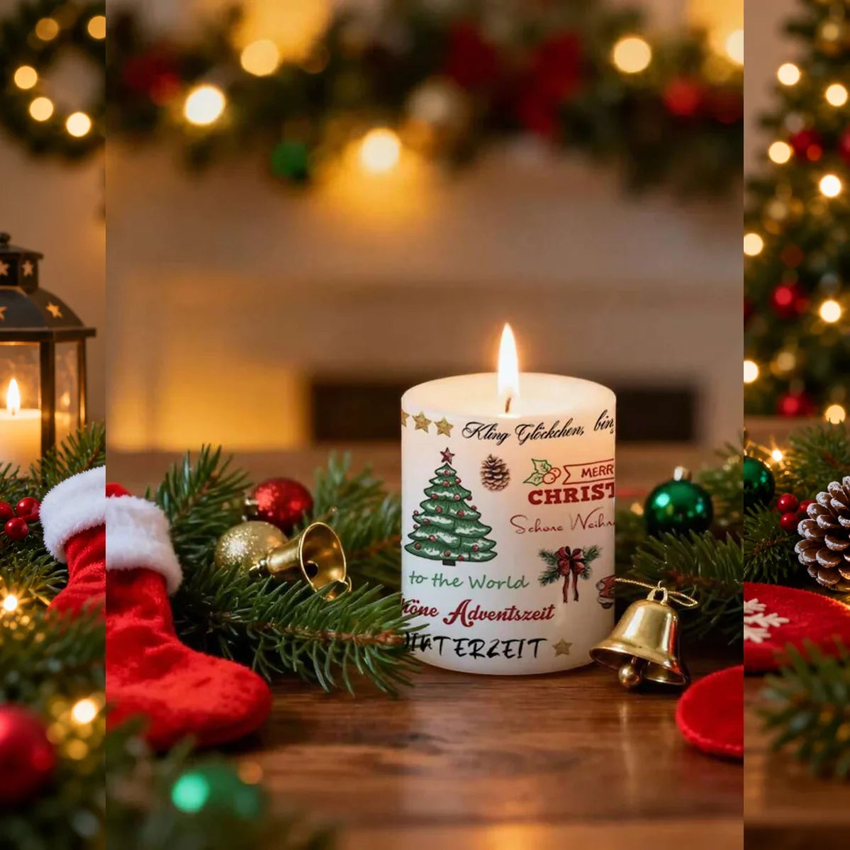 Christmas Candle Transfer Tattoo Set – 9 Sheets