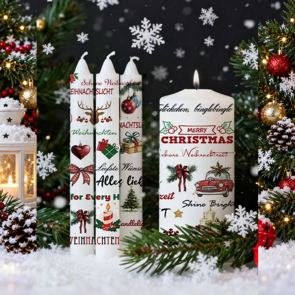 Christmas Candle Transfer Tattoo Set – 9 Sheets