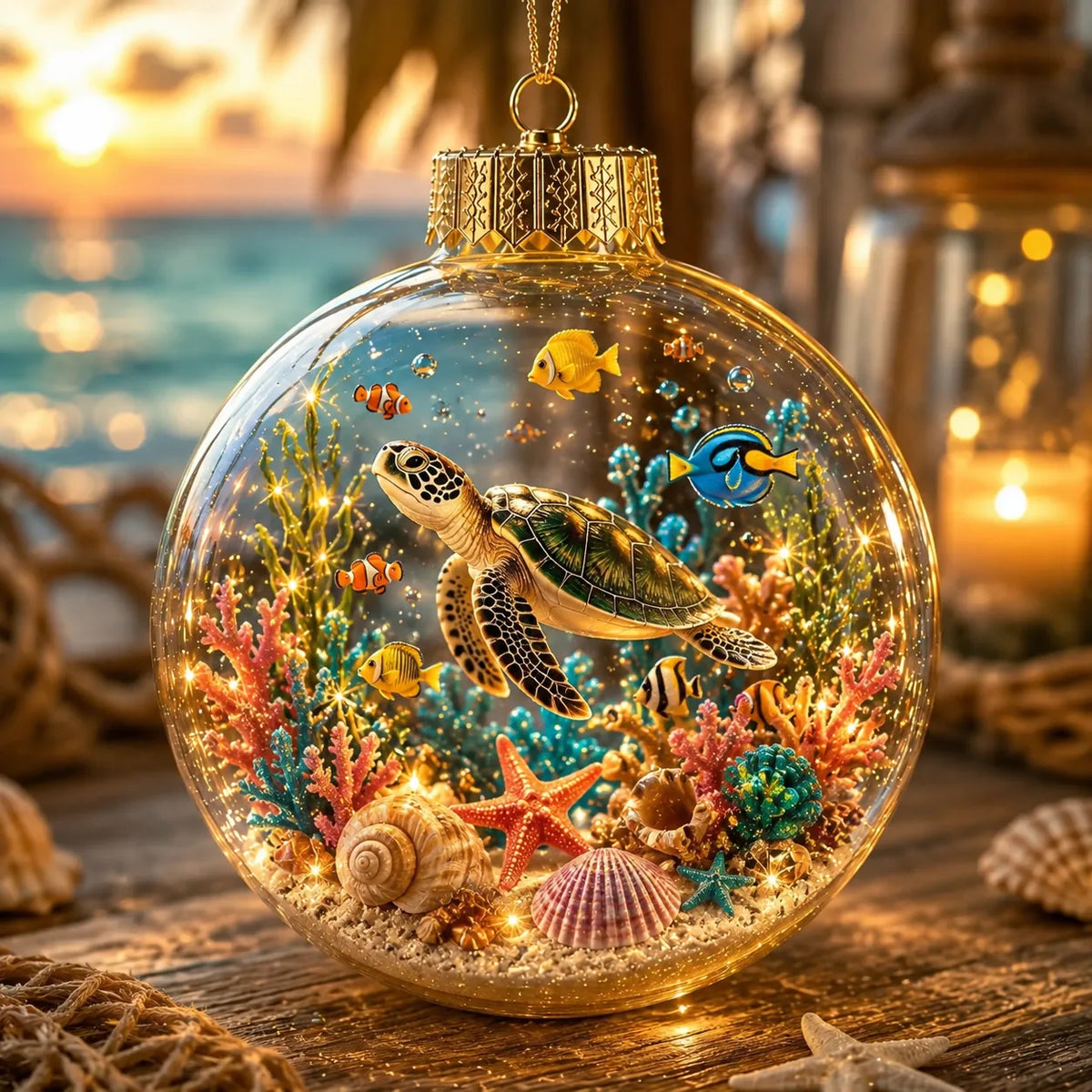 Lighted Ocean Animal Diorama Ornament