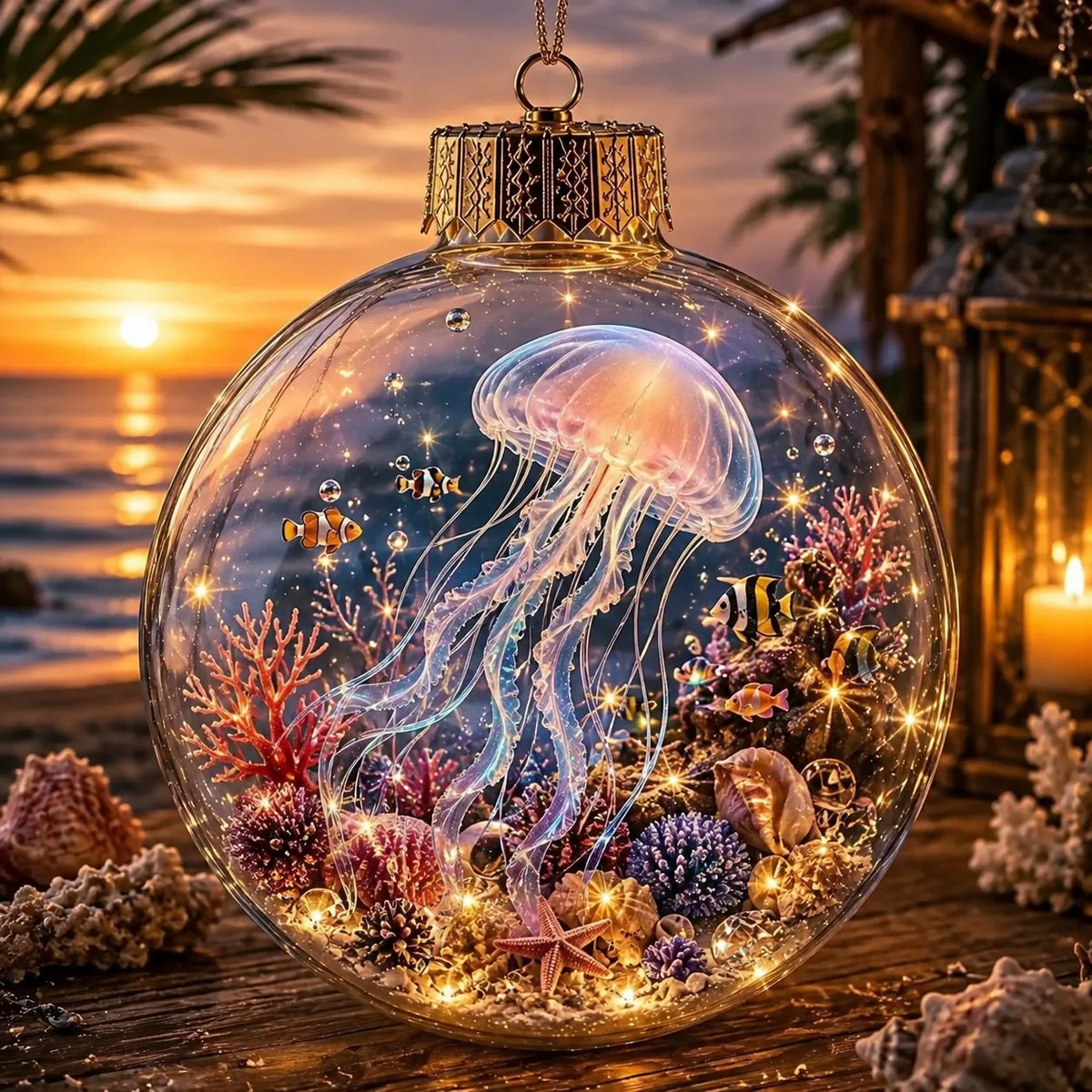 Lighted Ocean Animal Diorama Ornament