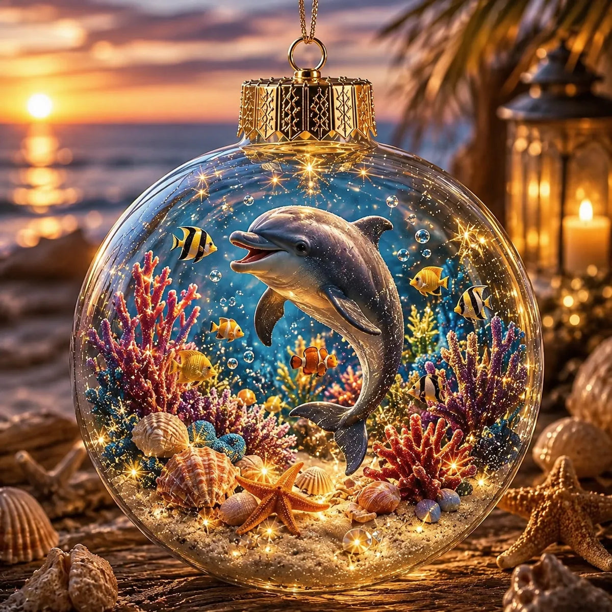 Lighted Ocean Animal Diorama Ornament