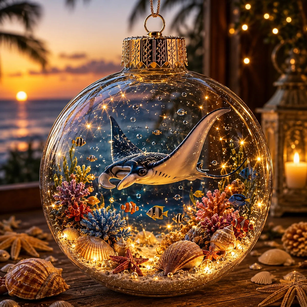 Lighted Ocean Animal Diorama Ornament