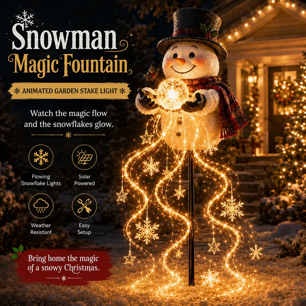Snowman Magic Fountain Garden Light