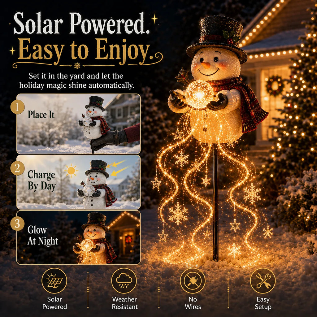 Snowman Magic Fountain Garden Light