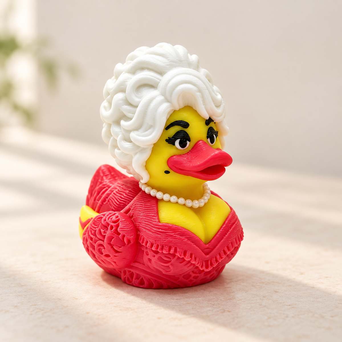 3D-Printed Country Glam Queen Duck Figurine
