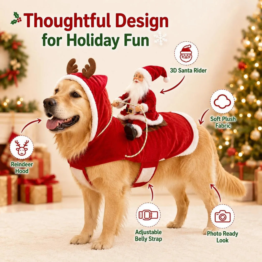 Christmas Rider Costume for Dogs