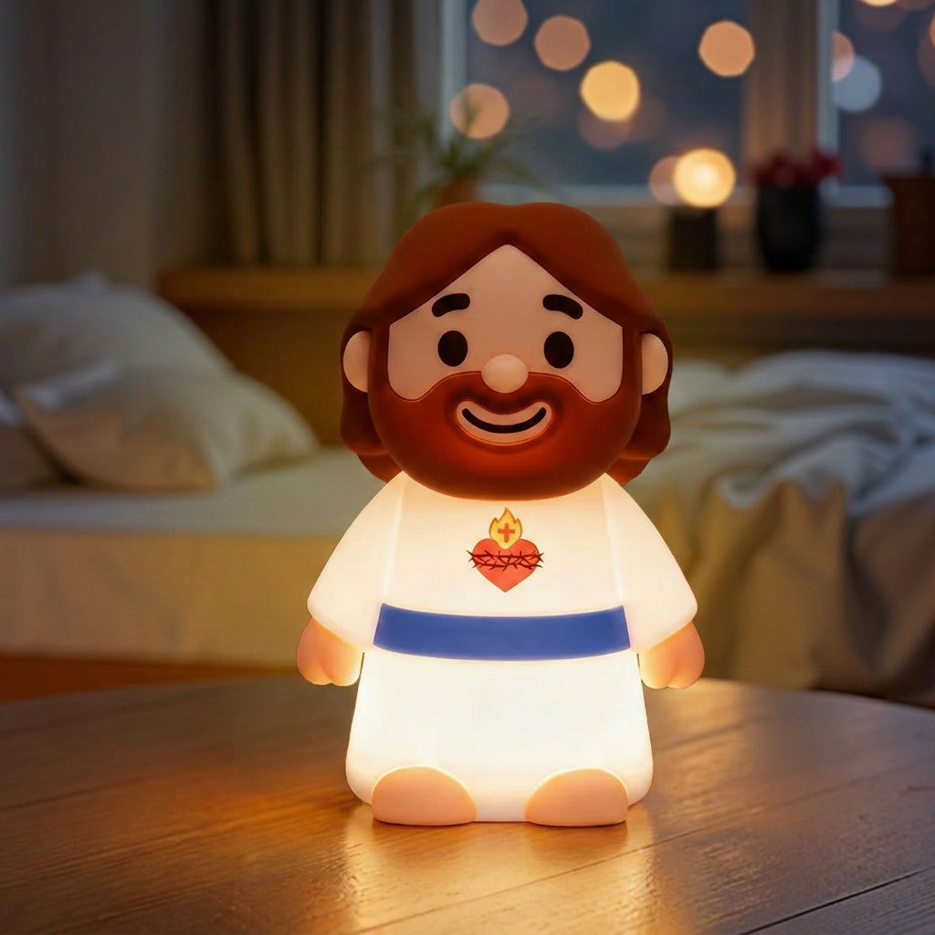 Maetiva® Jesus Peaceful Spiritual Silicone Squishy Night Light Prayer Corner Holy Figure Lamp for Perfect Gift